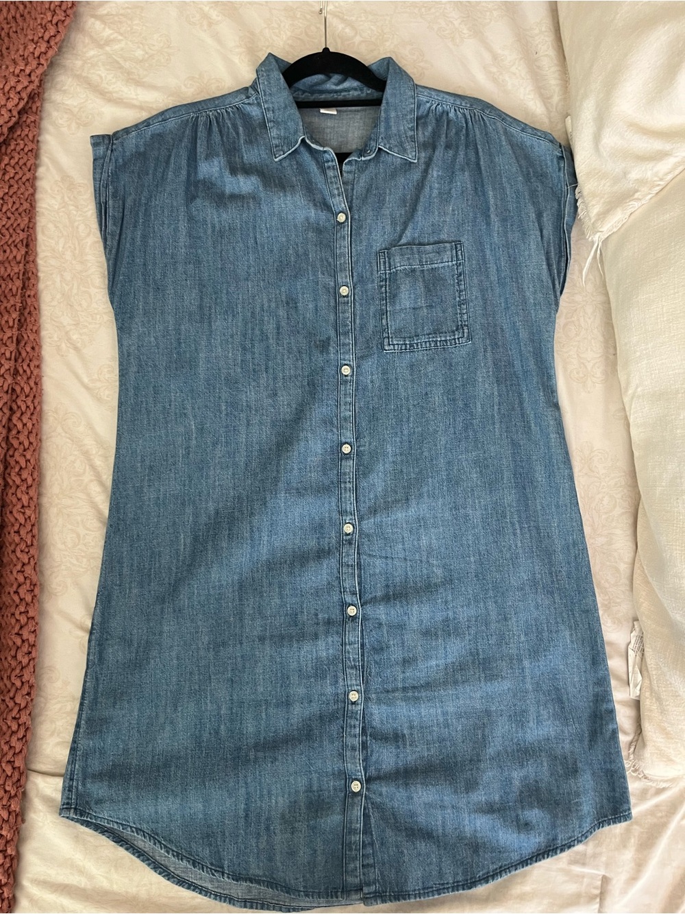 Old Navy Denim Midi Shirt Dress - Blue